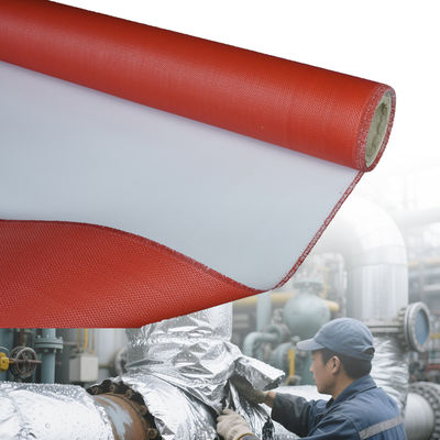 Flexible Fire Retardant PU Coated Fiberglass Fabric 460 g/sqm 0.41 mm Heat Resistant Cloth with Multiple Width Options