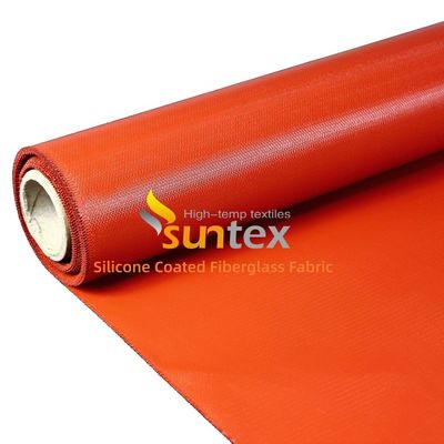 Double Sides Silicone Coated Fiberglass Fabric with 50 m / 100 m Roll Length and Corrosion Resistance for High Temperature Applications