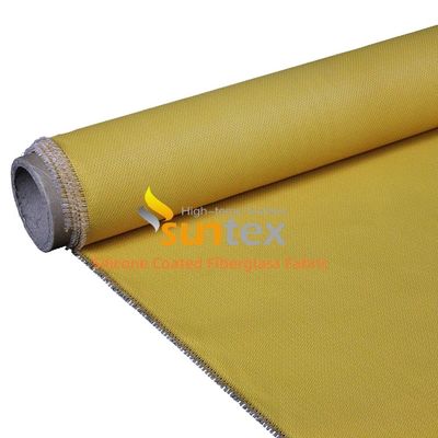 Weatherproof Water Repellent Silicone Coated Fiberglass Fabric with 50 m / 100 m Roll Length for High Temperature Thermal Insulation