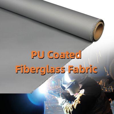 Double-Side PU Coated Fiberglass Fabric 460 g/sqm 0.41 mm with 1m to 1.55m Width for High Temperature Resistance