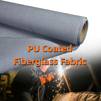 PU Coated Fiberglass Fabric with 460 g/sqm Weight 0.41 mm Thickness and 1800°C Resistance