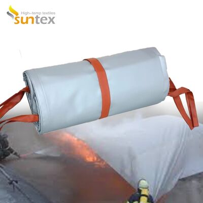 Heavy-Duty EV Fire Blanket with 550℃/1000℃ Thermal Resistance for Oxygen Deprivation in Gray Color