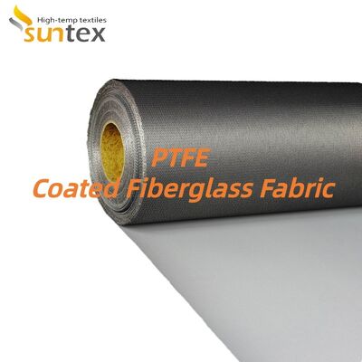 High Strength PTFE Coated Fiberglass Fabric with 550℃ Temperature Resistance and Silver Grey Color for Fire Control Systems
