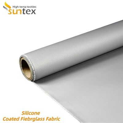 Fireproof Waterproof Silicone Coated Fiberglass Fabric 850g/m2 High Silica Fiberglass Cloth for Industrial Safety
