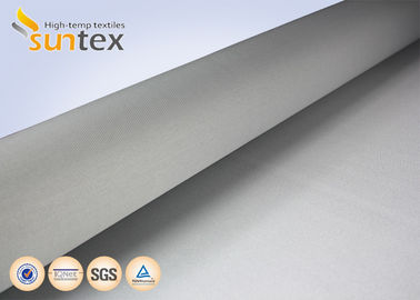 1 Side 0.65mm PU Coated Fiberglass Fabric Silver Grey For Welding Blanket Fireproof Curtains