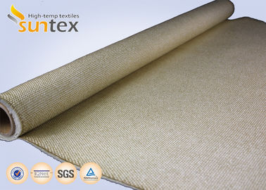Yellow Flame / Spark Resistant Fire Fiberglass Welding Blanket Roll Fabric Vermiculite Coated