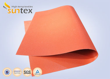 Red Medium Duty Industrial Fire Blanket Roll Material Silicone Coated Fiberglass Fabric
