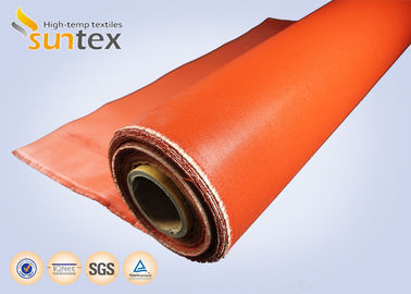 0.8mm Red Silica Cloth Coated With Silicone For Fire Protective Barrier E 180