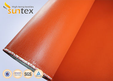 0.8mm Red Silica Cloth Coated With Silicone For Fire Protective Barrier E 180
