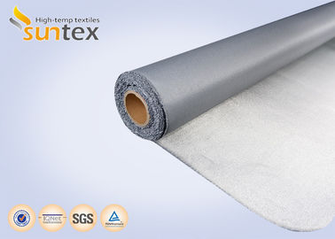 0.65mm 700℃ Stainless Steel Wire Reinforced Pu Coated Fiberglass Cloth For Fireproof Curtain