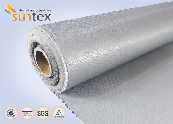 Double Sided Silicone Coated Grey Fiberglass Fabric, Insulation and Fire Retardant Curtain Cloth