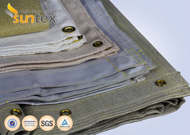 Heavy Duty Vermiculite Coated Fiberglass Industrial Welding Fire Blanket Roll 800 C Resistance