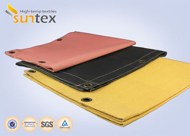 Heavy Duty Vermiculite Coated Fiberglass Industrial Welding Fire Blanket Roll 800 C Resistance