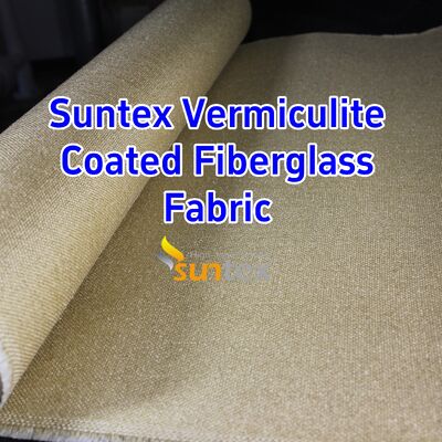 750℃ Temperature Resistance 1070gsm Heavy Weight Vermiculite Coated High Silica Fiberglass Fabric with Excellent Abrasion Resistance for Welding Blankets