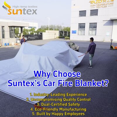 550℃/1000℃ Thermal Resistance Gray EV Car Fire Blanket with Oxygen Deprivation for Fire Pit Mat