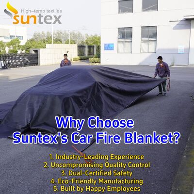 6m X 8m EV Car Fire Blanket with 550℃/1000℃ Thermal Resistance and Oxygen Deprivation for Fire Pit Mat Safety