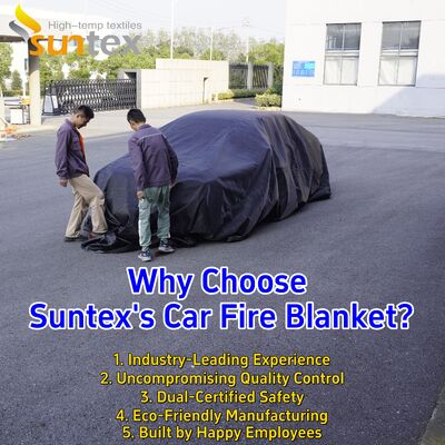 6m X 8m EV Car Fire Blanket with 550℃/1000℃ Thermal Resistance and Oxygen Deprivation for Fire Pit Mat Safety