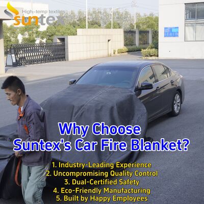 Gray EV Car Fire Blanket with 550℃/1000℃ Thermal Resistance for Oxygen Deprivation Fire Safety