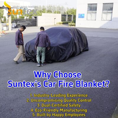 6m X 8m EV Car Fire Blanket with 550℃/1000℃ Thermal Resistance and Oxygen Deprivation for Fire Pit Mat Safety