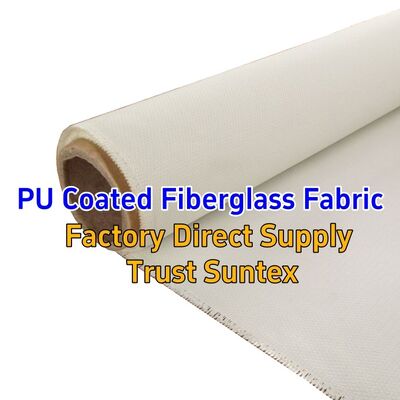 460 g/sqm 0.41 mm PU Coated Fiberglass Fabric with 1.5m/1.55m Width for High Temperature Thermal Insulation