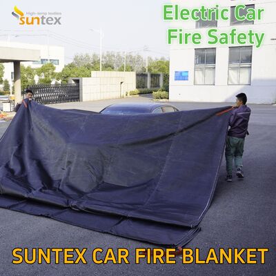 Wholesale Suntex Grey 6*8m High-Temperature Silicone Coated Fiberglass Fire Blanket for Electric car