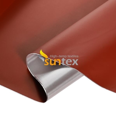 Vuurvaste Silicone Met een laag bedekte Glasvezelstof op hoge temperatuur Hittebestendig Zilveren Grey Glass Fiber Cloth