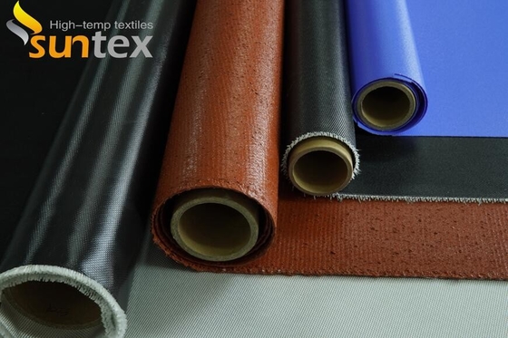 De Bestand Stof op hoge temperatuur van de het Siliconerubber Met een laag bedekte Glasvezel van de uitbreidingsverbinding Kleurrijke