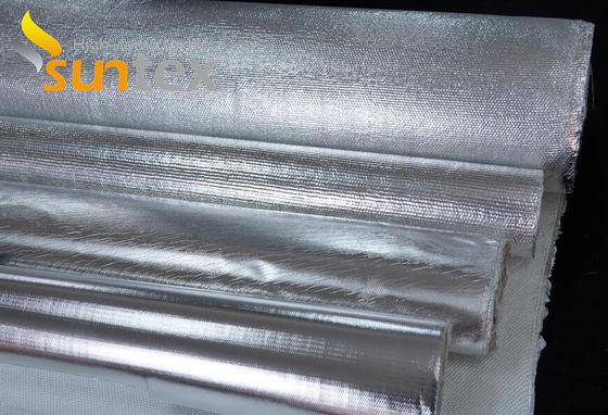 550C thermisch bestendig 0,4 mm aluminiumfolie gewikkeld glasvezeldoek voor olie- en stoompijpleidingen brandwerend