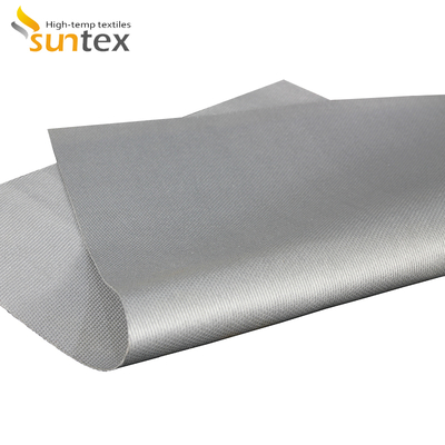 Double Sided Alkali Free Grey Color Silicone Coated Fiberglass Fabric for Fireproof Thermal Insulation