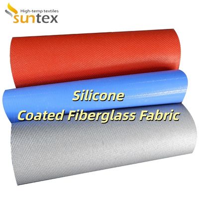 Heat Resistant Silicone Coated Fiberglass Fabric with 0.3 mm Thickness and 400 g/sqm Weight for High Temperature Areas