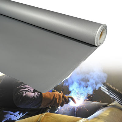 Fire Retardant Grey Color Silicone Coated Fiberglass Fabric with 50 m / 100 m Roll Length and Oil Resistant Properties