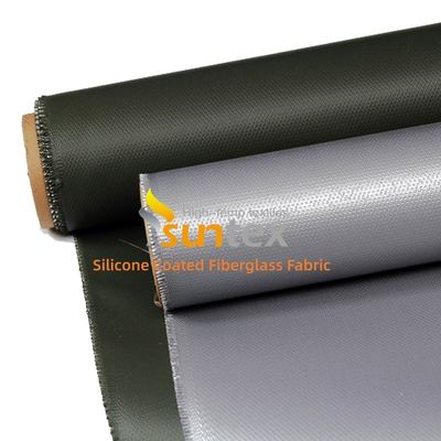 Fireproof Silicone Coated Fiberglass Fabric with Corrosion Resistance and Water Repellent Properties in 50 m / 100 m Rolls