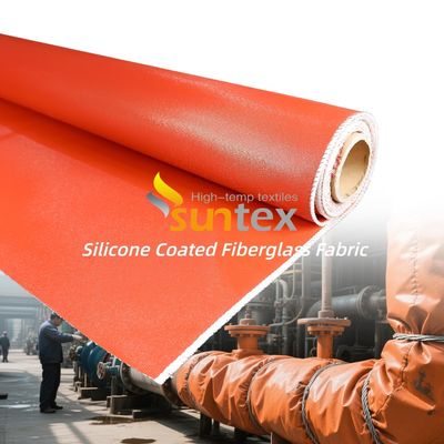 Liquid Silicone Rubber Coated Fiberglass Cloth High Temperature Fireproof Fabric with Corrosion Resistant and Weatherproof Properties