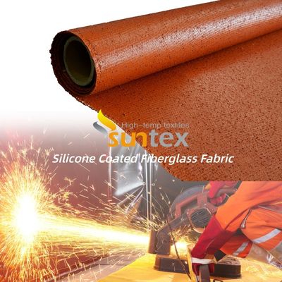Flame Resistant Silicone Coated Fiberglass Fabric with 50 m / 100 m Roll Length Alkali Free and Anti-Aging Properties