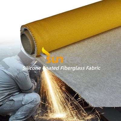Silicone Coated Fiberglass Fabric with Temperature Resistance -50°C to 500°C, 400 g/sqm Weight, and 0.3 mm Thickness