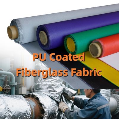 460 g/sqm 0.41 mm PU Coated Fiberglass Fabric with 1m to 1.55m Width for Industrial Thermal Jackets & Pads