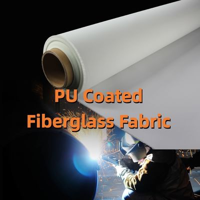 Abrasion Resistant PU Coated Fiberglass Fabric with 460 g/sqm Weight 0.41 mm Thickness and 1m to 1.55m Width Options