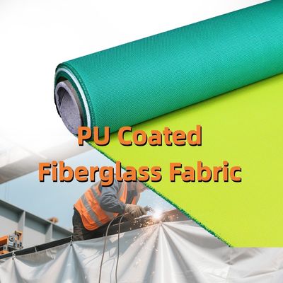 PU Coated Fiberglass Fabric with 460 g/sqm Weight 0.41 mm Thickness and 1m to 1.55m Width for Thermal Insulation