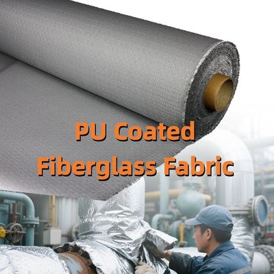 PU Coated Fiberglass Fabric 460 g/sqm 0.41 mm Twill Weave for Industrial Use with 1m to 1.55m Width