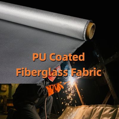 PU Coated Fiberglass Fabric 460 g/sqm 0.41 mm Twill Weave for Industrial Use with 1m to 1.55m Width
