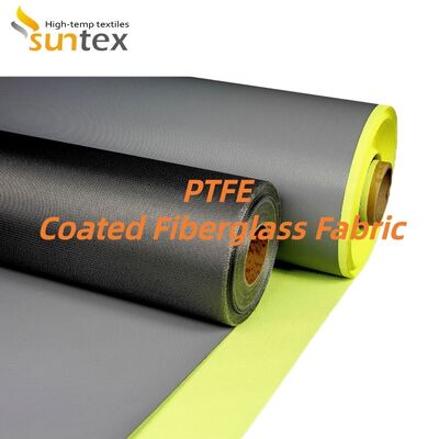 High Strength PTFE Coated Fiberglass Fabric with 550℃ Temperature Resistance and Silver Grey Color for Fire Control Systems
