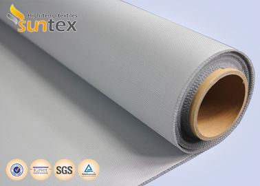 0.4mm Grey Polyurethane Fiberglass Cloth 60min steken Beschermende die Stoffen in brand voor Brand en Rookgordijnen worden gebruikt