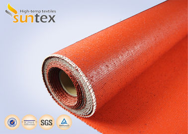 1000℃ 0.75mm High Temperature Resistant Red Silicone Coated Silica Fabric For Fire Curtains