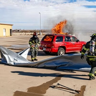 Herbruikbare EV-branddeken met 550℃/1000℃ thermische weerstand en zuurstofgebrek voor lithium-ion batterijbranden