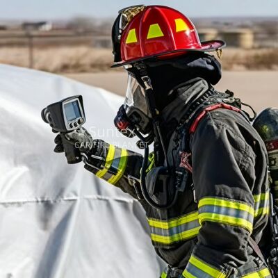 Grijze EV-autobranddeken met 550℃/1000℃ thermische weerstand en zuurstofgebrek voor bescherming van vuurplaatsmat