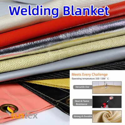 SUNTEX Zwaar uitgevoerde 550°C Hittebestendige Acrylaat Gecoate Glasvezel Lasdeken met Aanpasbare Maten