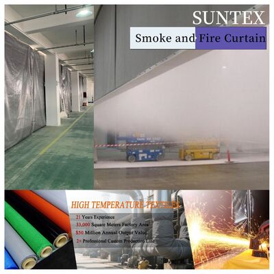 High Performance Fire Curtain Fabric met temperatuurbestendigheid 550°C, dikte 0,6 mm en EN-13501-certificering
