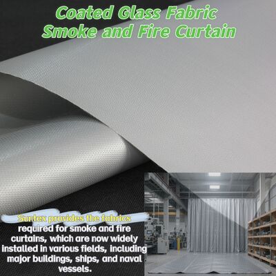 EN-13501 gecertificeerd brandwerend gordijnweefsel met 550°C temperatuurbestendigheid en siliconen gecoat voor brandbescherming
