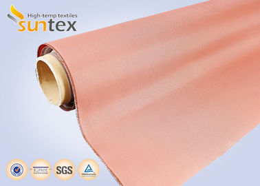 De Doek op hoge temperatuur Pu bedekte van de de Stoffenbrand van de Buisdoek Barrière 0.21mm Rode met een laag Brand - vertrager