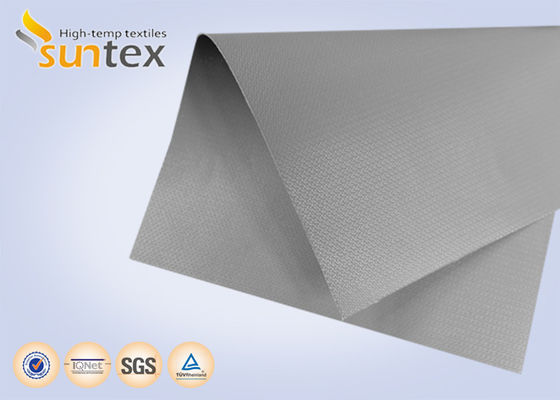 Durable PTFE Coated Fiberglass Fabric with 550℃ Temperature Resistance, Silver Grey Color, and 4H Satin Weave for Fire Safety Applications